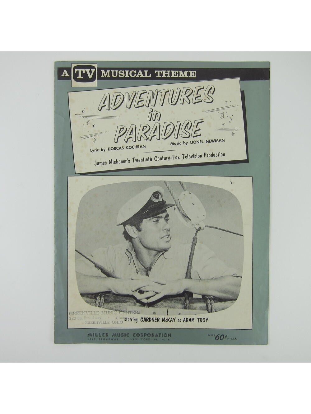 Sheet Music Adventures in Paradise TV Theme Song Gardner McKay Vintage 1960